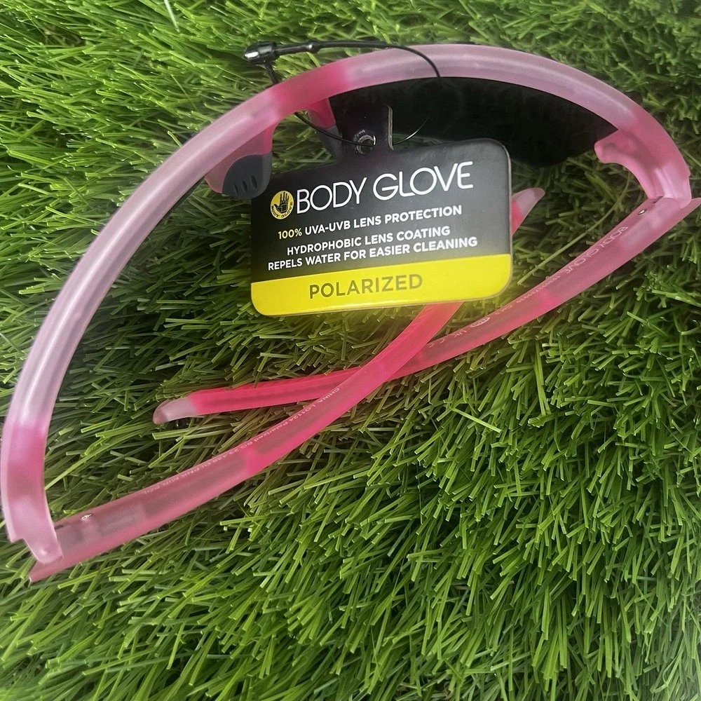 New Pink Body Glove Sunglasses Wrap Polarized Mirror 100% UVA-UVB Wavecrest NWT